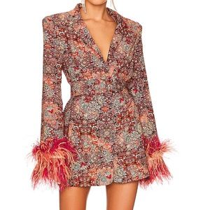 Bronx and Banco - Odessa Printed Blazer in Burgundy Multi